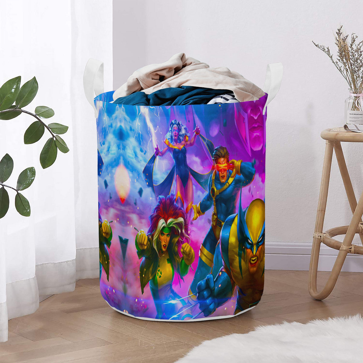 The Incredible Super Heroes X Mutants Comics Cartoon Round Laundry Basket