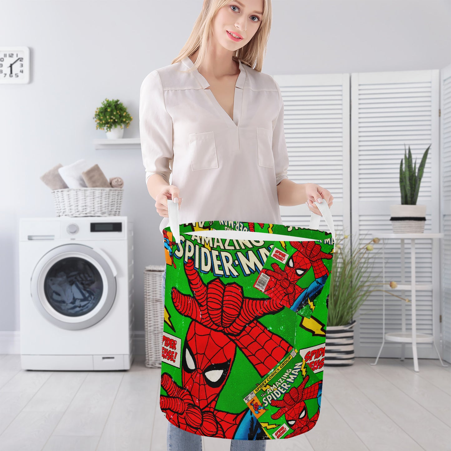 Web Slinging Spider Comic Laundry Basket
