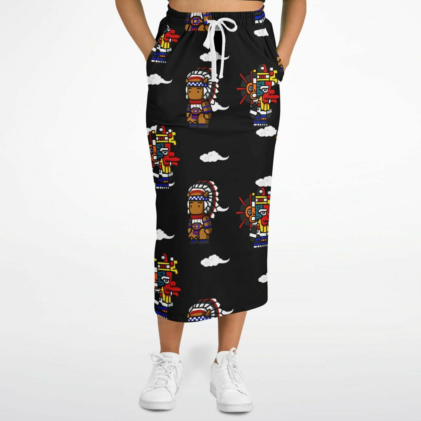 Northern Kingdom 10 Tribesmen Fashion Long Pocket Skirt Black