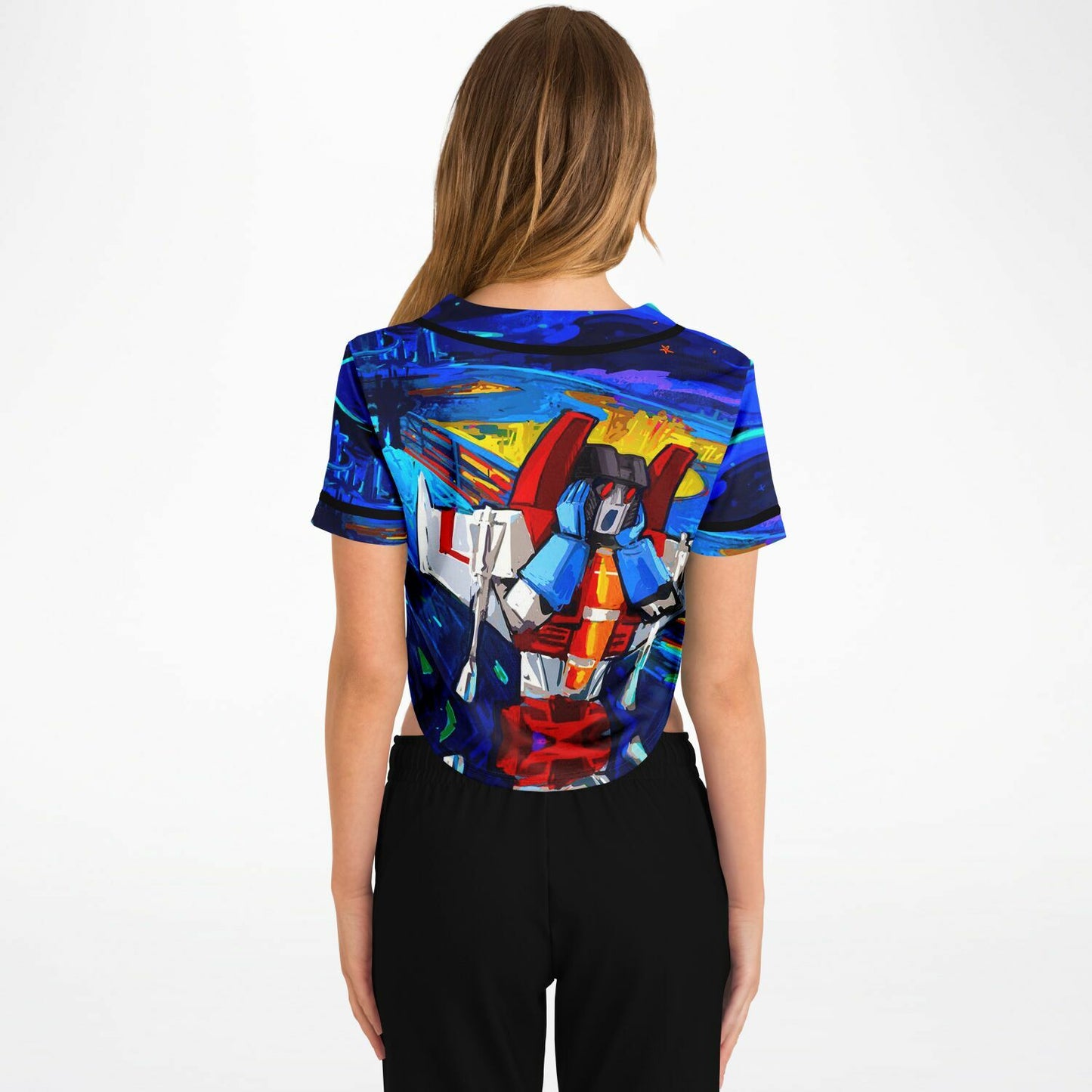 Star Screamer Autobot Super Hero Anime Cropped Baseball Jersey