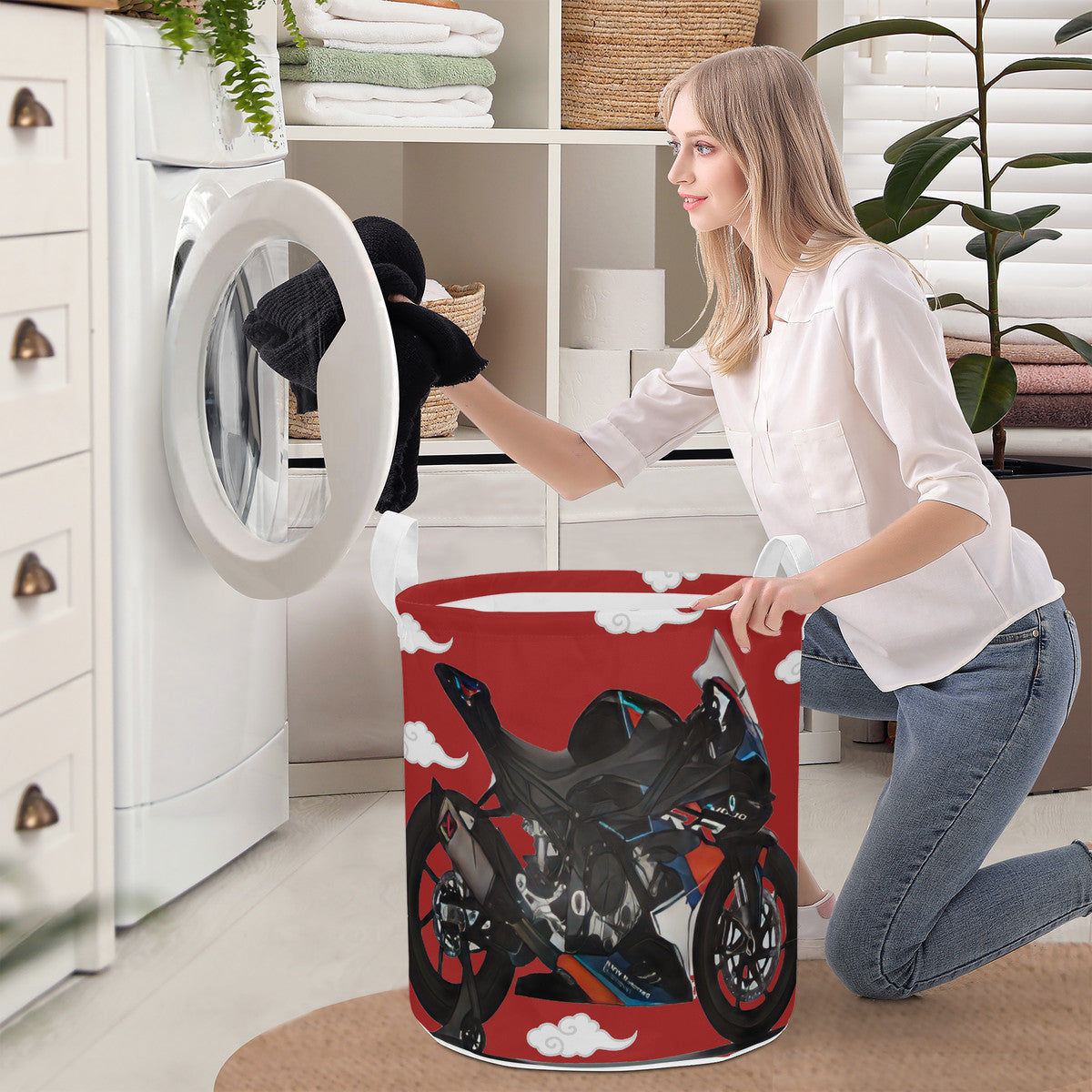 Sport Bike Super Sport Motorcycle S1000RR Round Laundry Basket