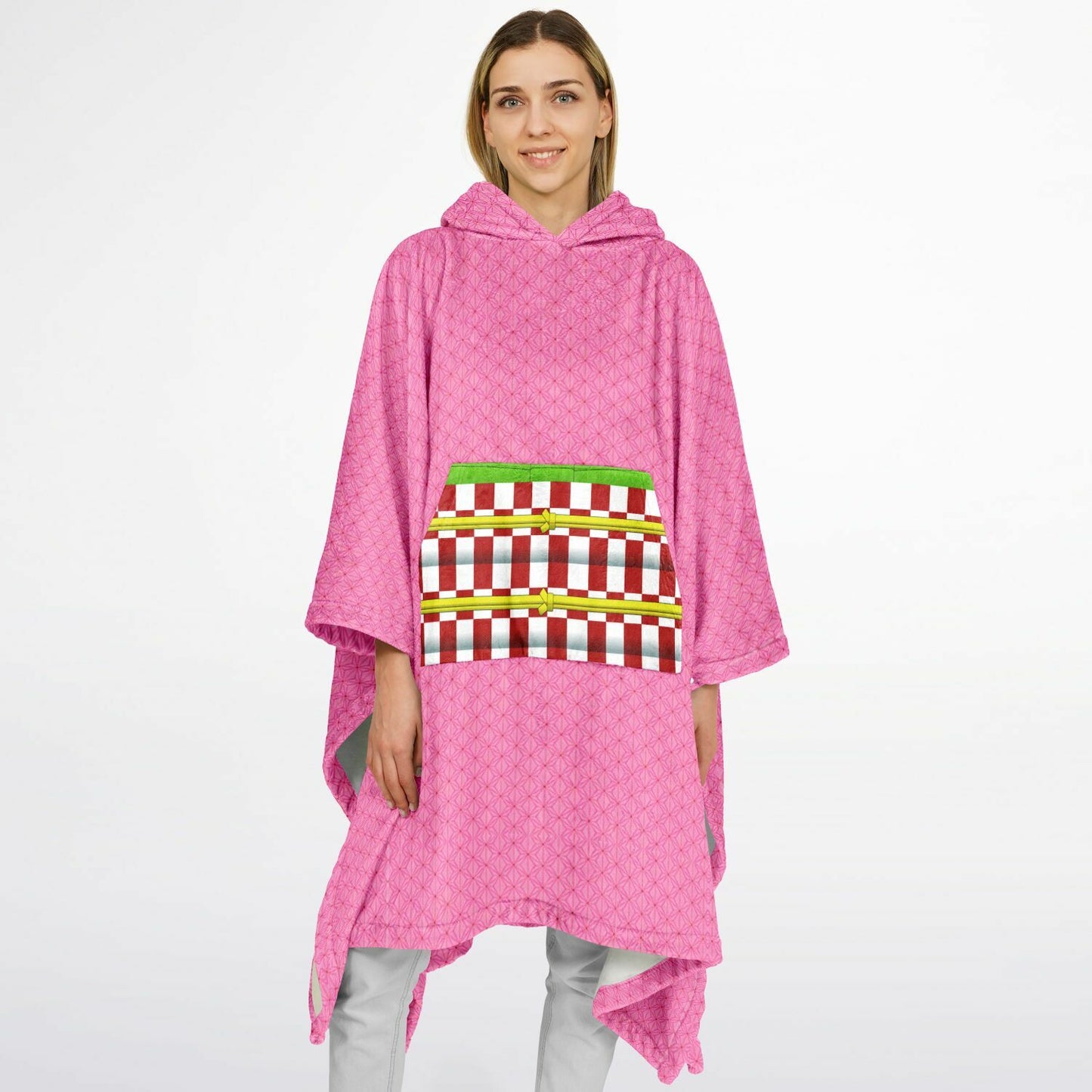 Nezuko Slayer Of Demons Flannel Blanket Poncho