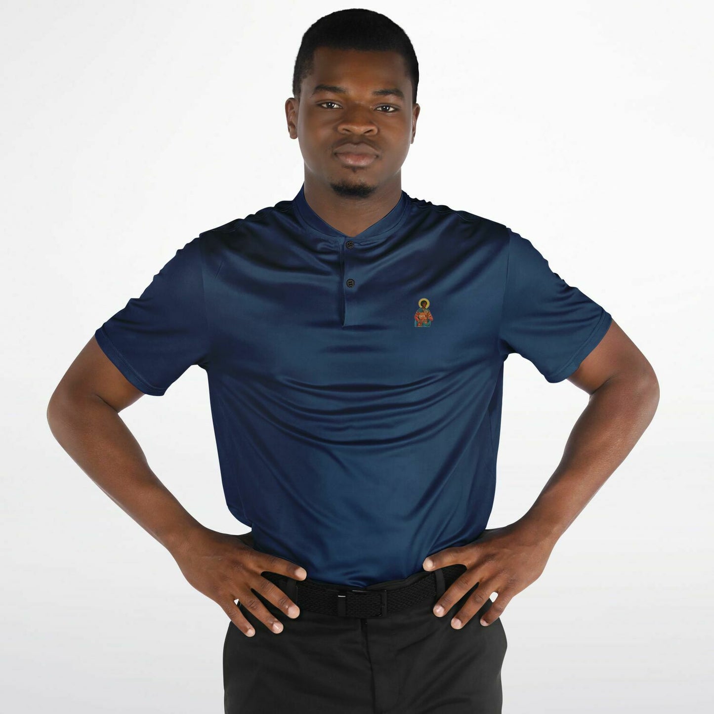 Navy Saint Matthew Blade Collar Polo Shirt