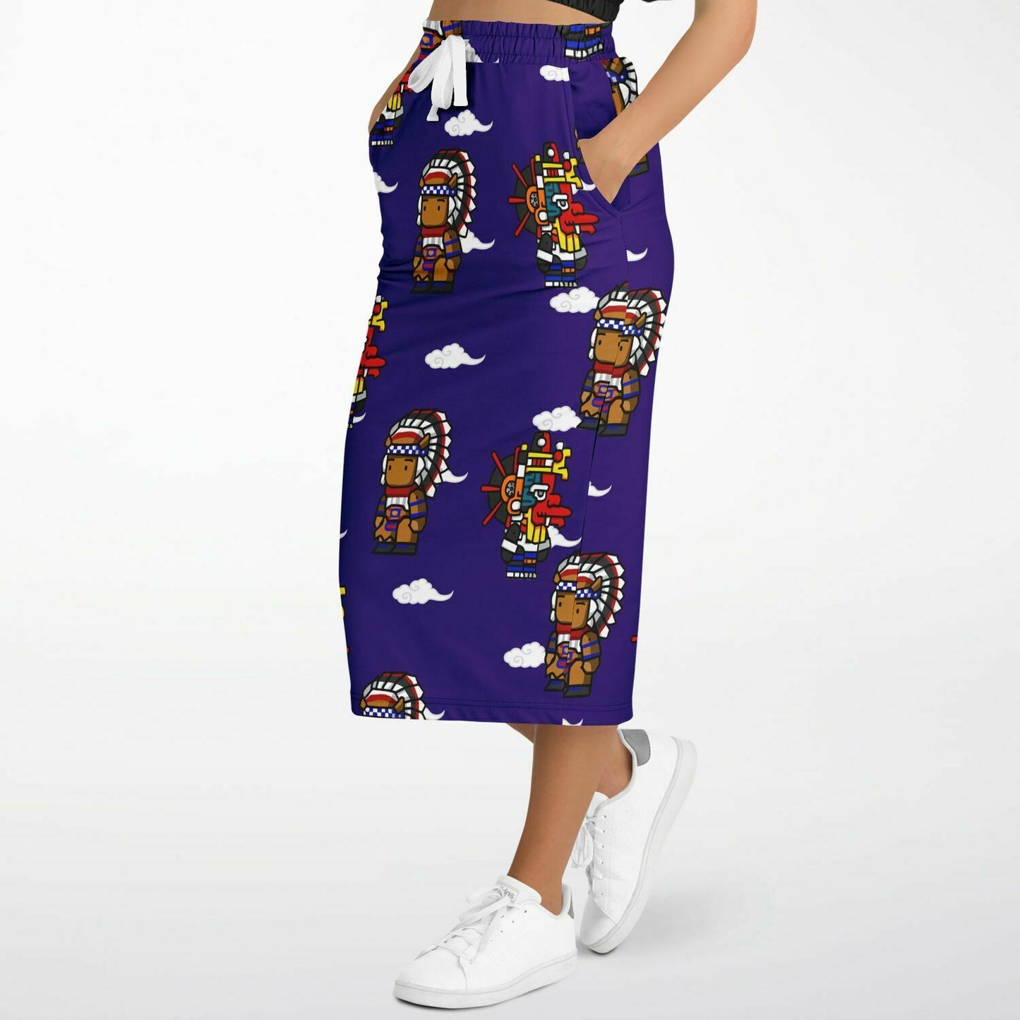 Northern Kingdom 10 Tribesmen Fashion Long Pocket Skirt Royal Purple