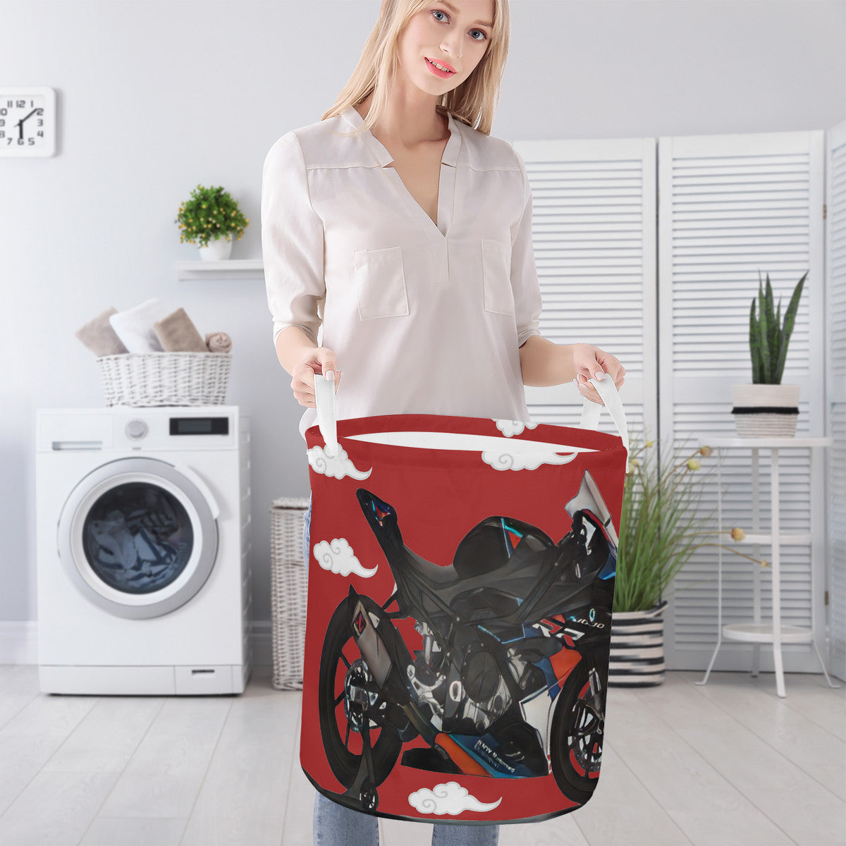 Sport Bike Super Sport Motorcycle S1000RR Round Laundry Basket