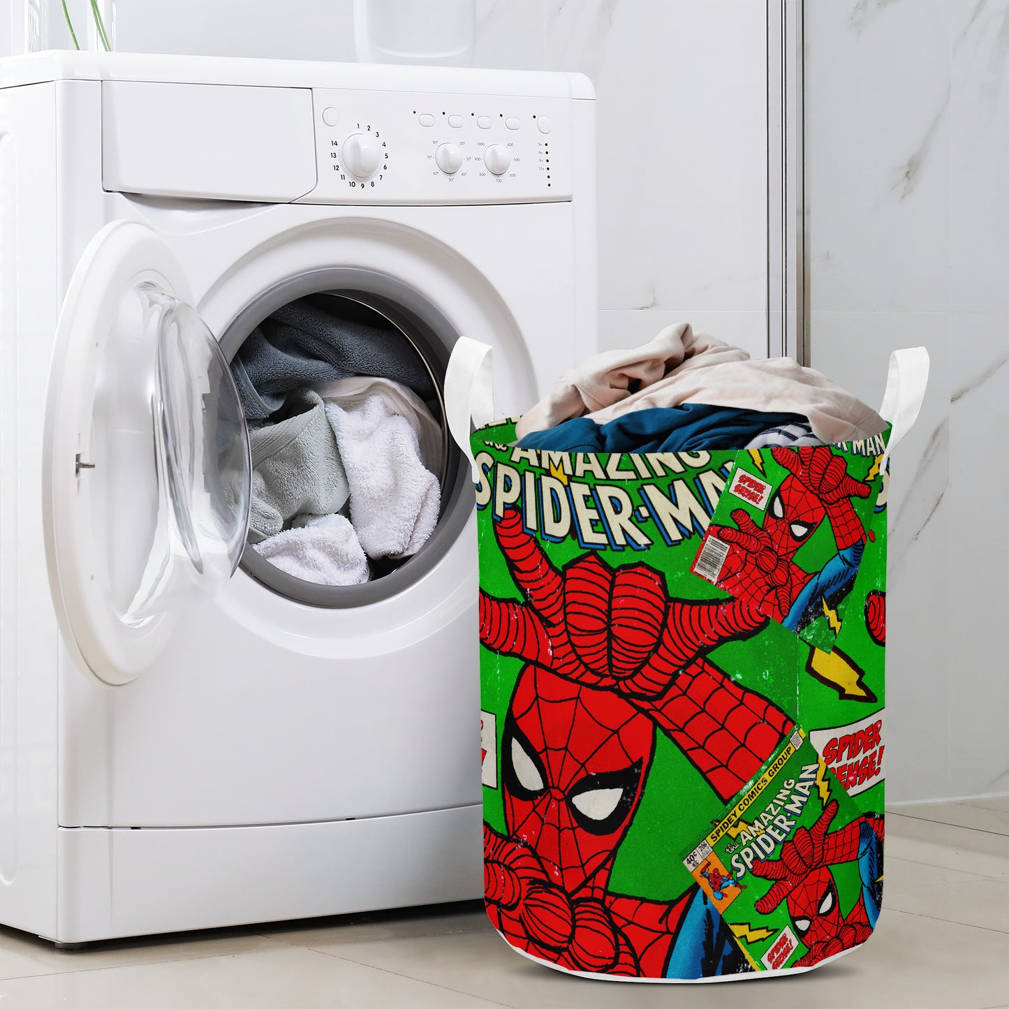 Web Slinging Spider Comic Laundry Basket