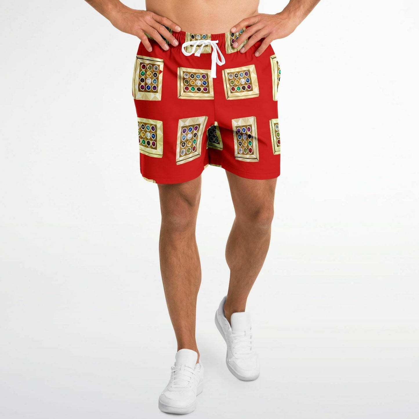 Hebrew Israelite Hoshen Pattern Casual Shorts Red