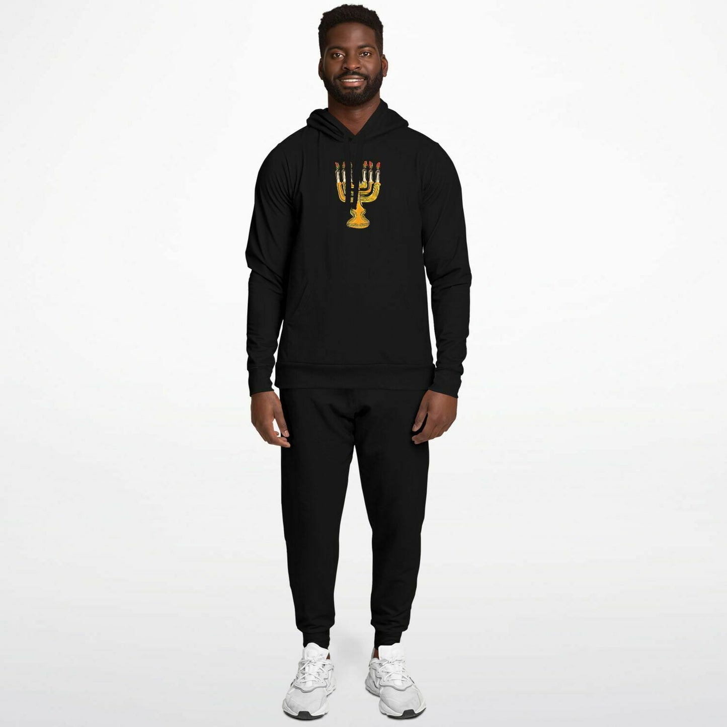 Hebrew Israelite 12 Tribes Of Israel Black Gold Menorah Hoodie Suit