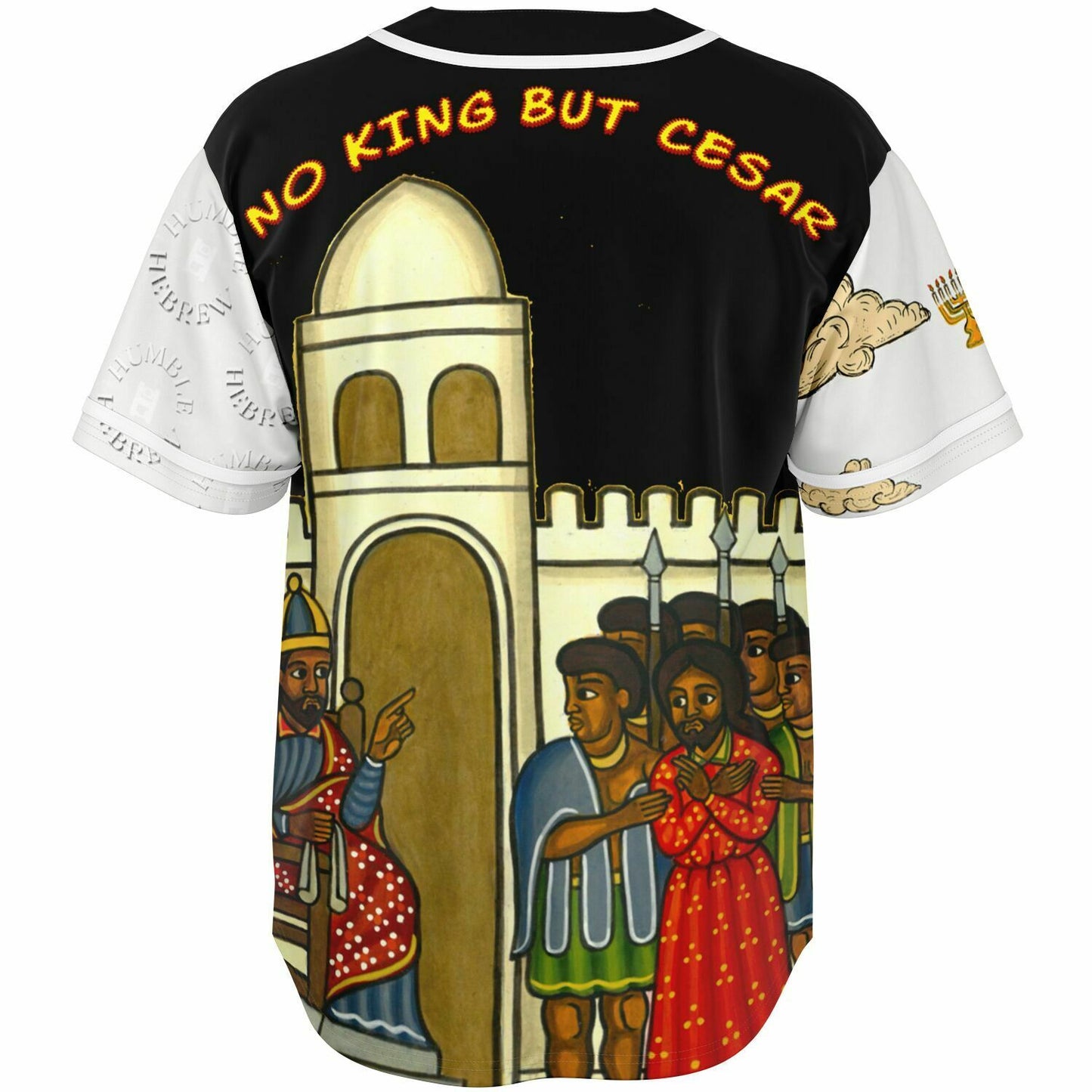 No King But Cesar Black Baseball Jersey