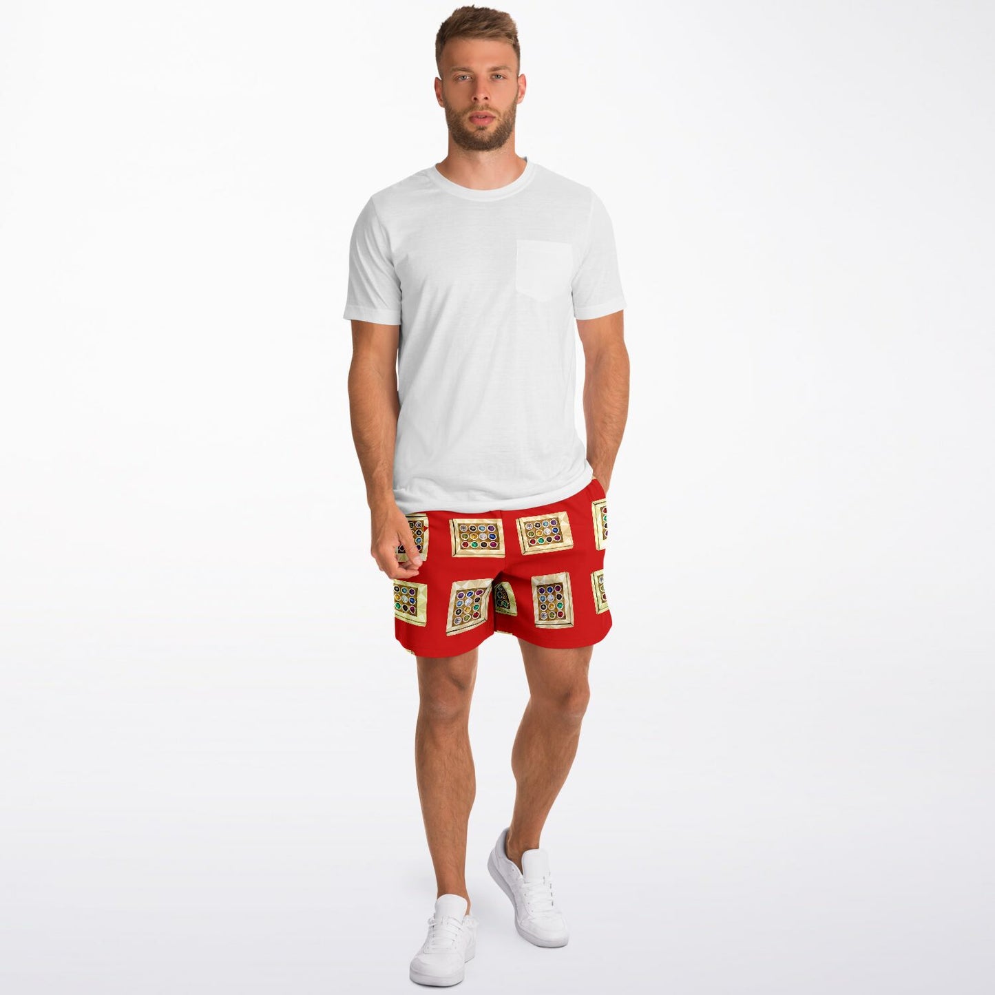 Hebrew Israelite Hoshen Pattern Casual Shorts Red