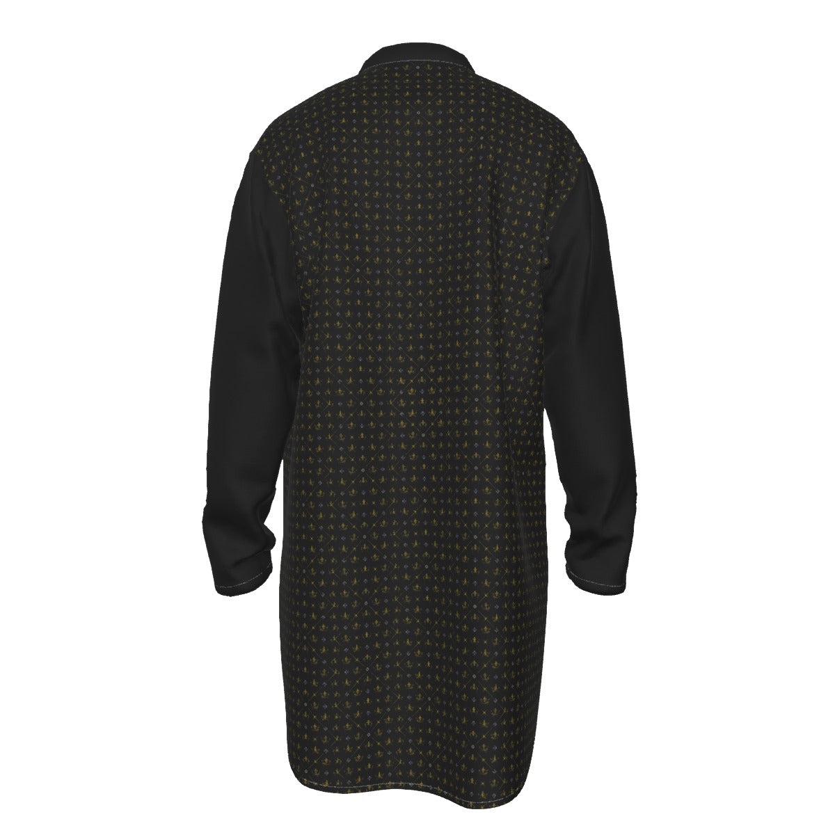 Many Crowns Pattern All-Over Print Men's Stand-up Collar Long Shirt