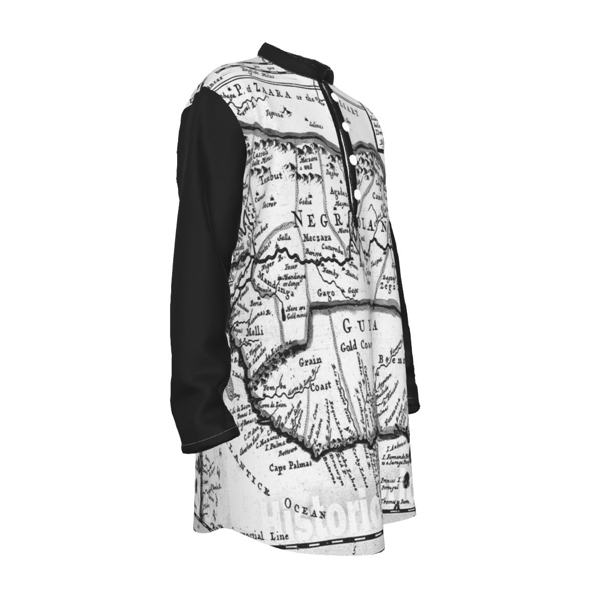 Land Of Our Fathers Pattern All-Over Print Men's Stand-up Collar Long Shirt