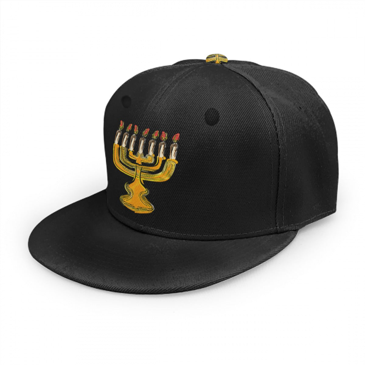 Menorah Centered Baseball Cap With Flat Brim