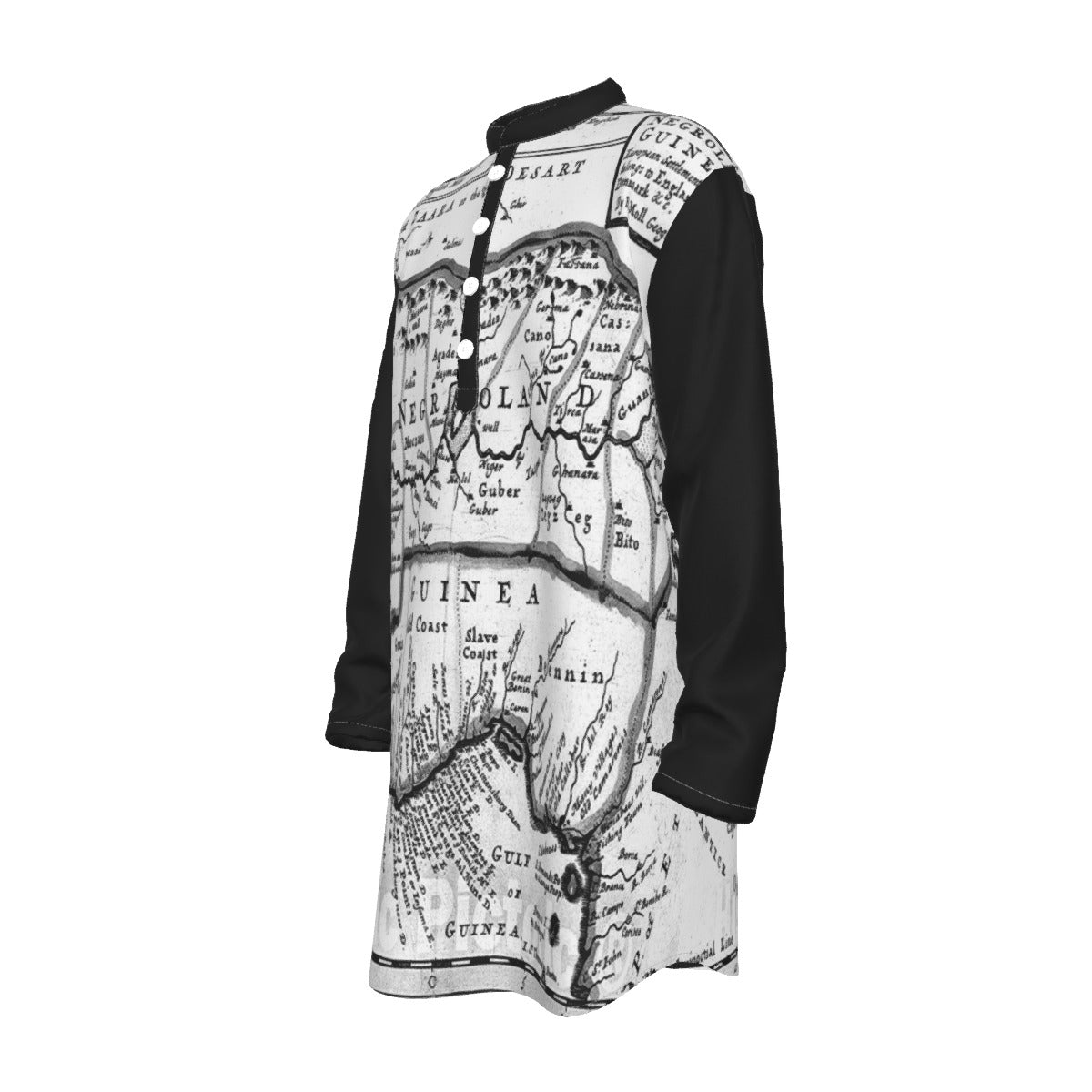 Land Of Our Fathers Pattern All-Over Print Men's Stand-up Collar Long Shirt