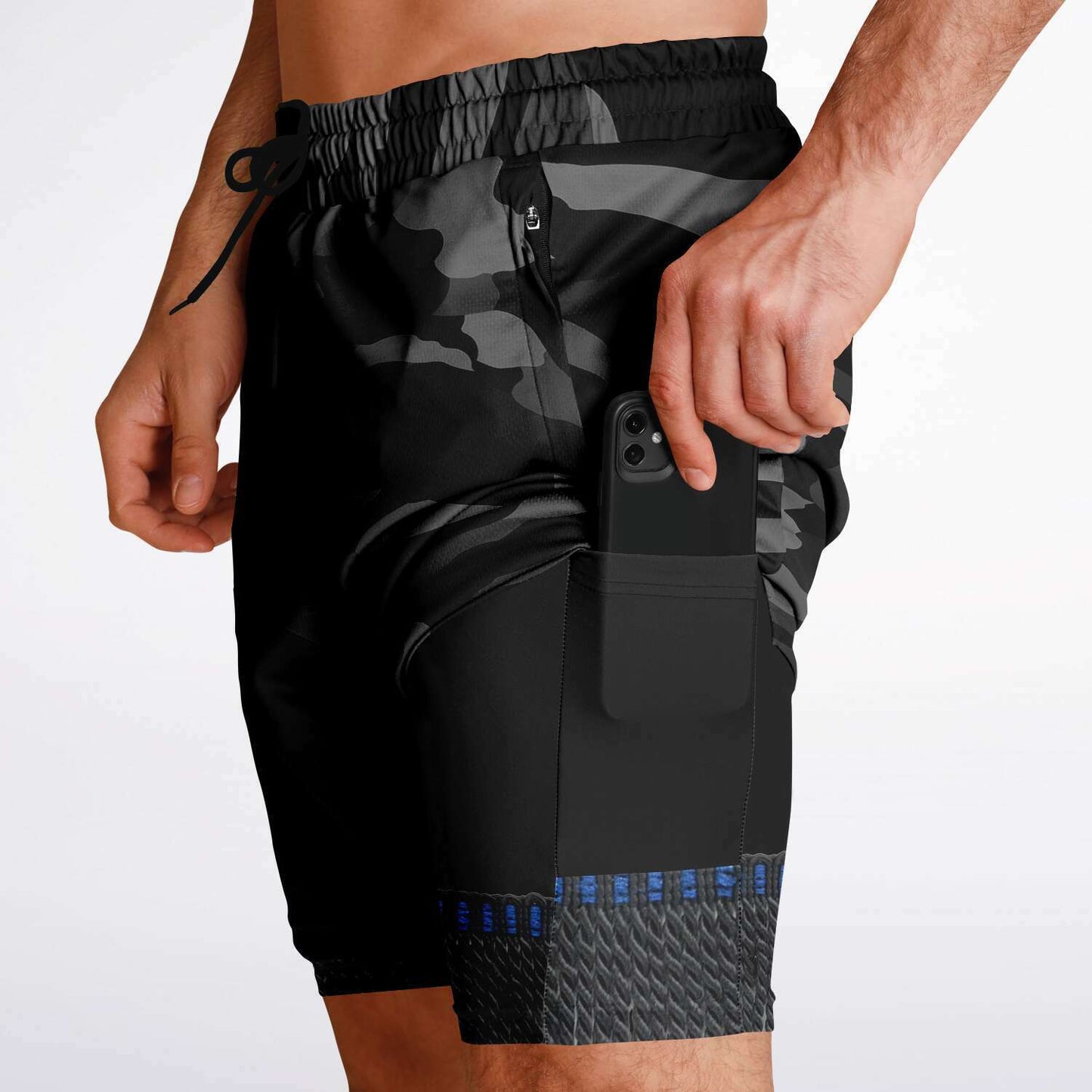Camo Black w/Digital Fringe Inspired 2-in-1 Shorts