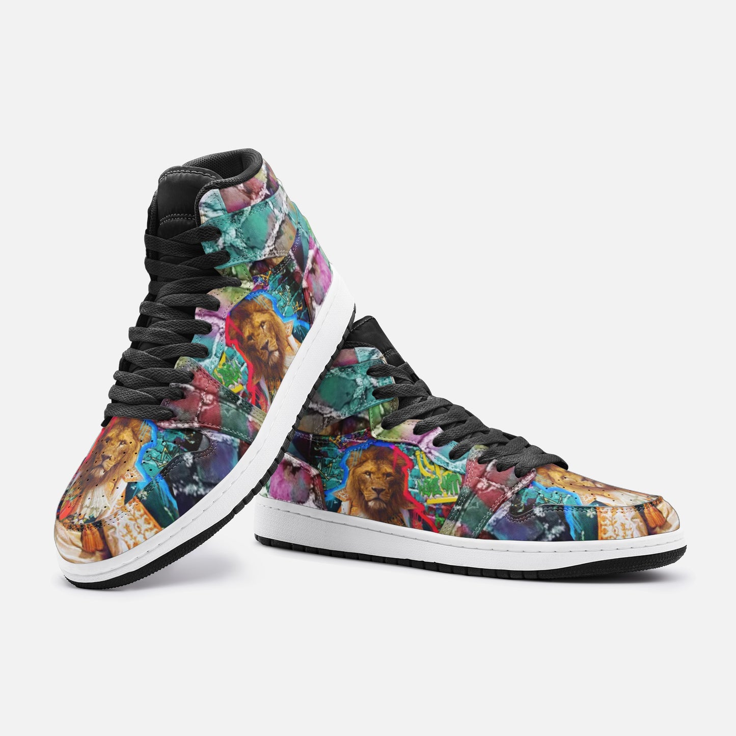 King Judah Graffiti Unisex Sneaker Leather High Tops