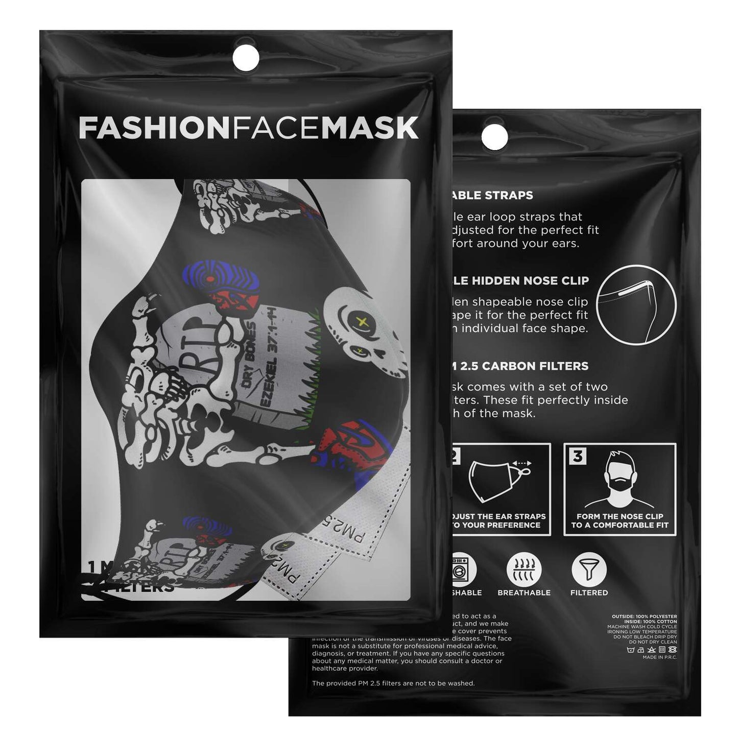 Hebrew Israelite Dry Bones Black Face Mask