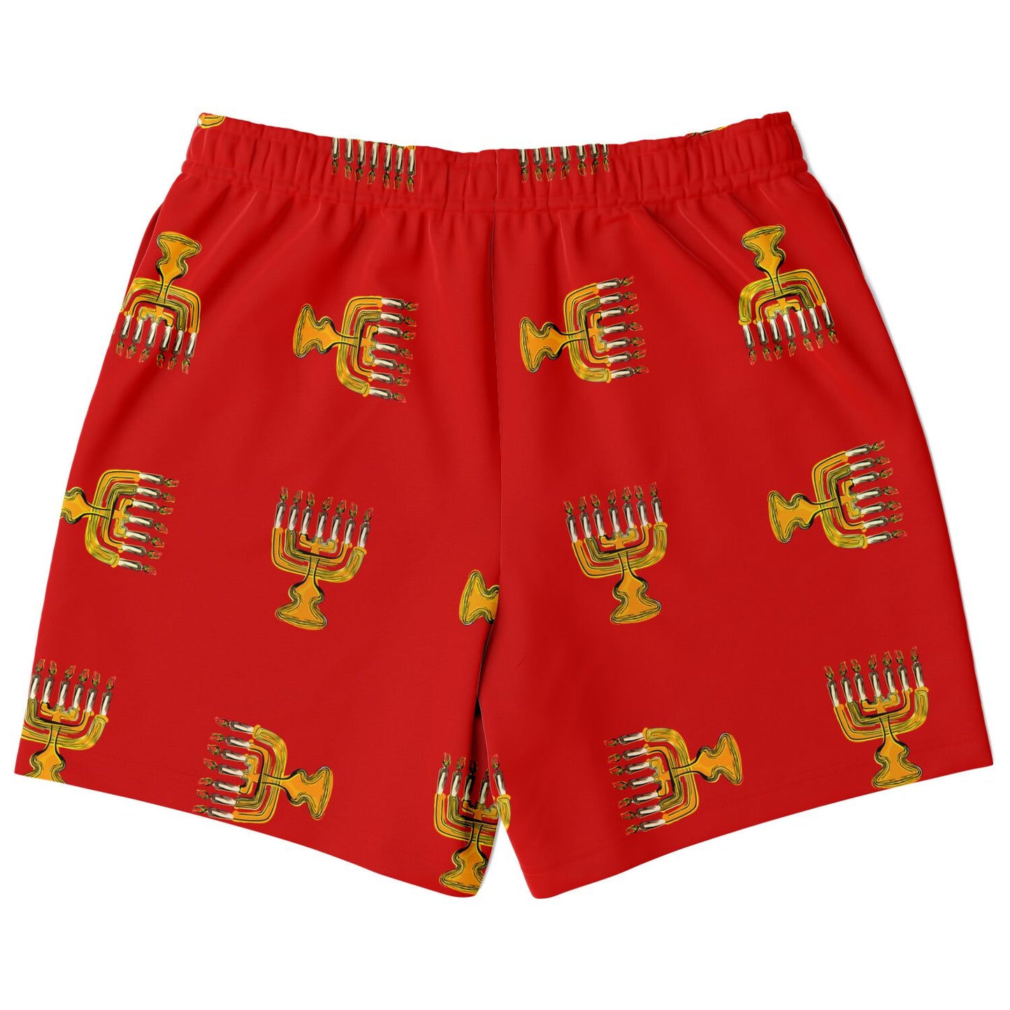 Hebrew Israelite Menorah Pattern Casual Shorts Red