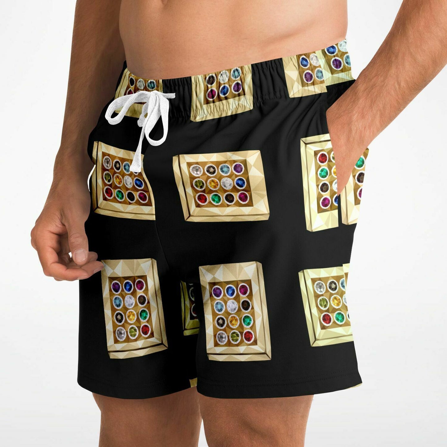 Hebrew Israelite Hoshen Pattern Casual Shorts Black