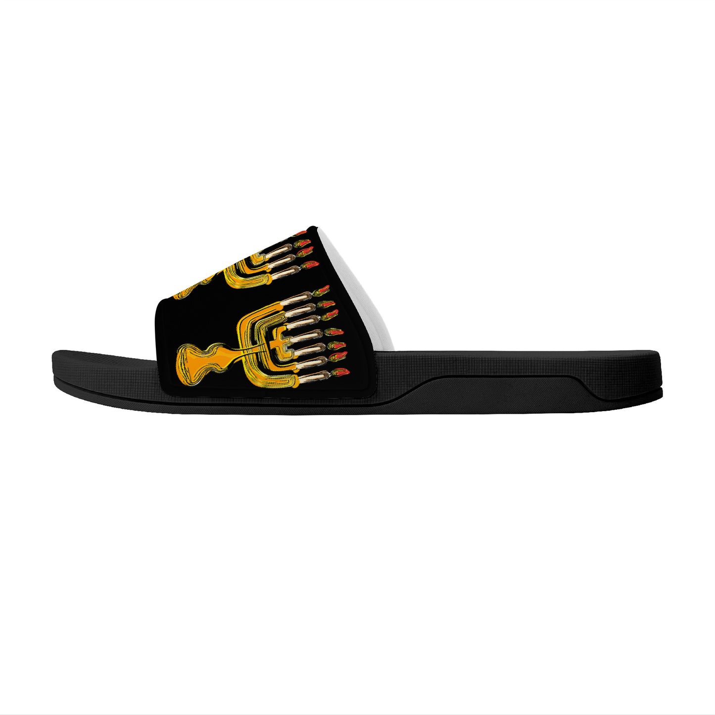Menorah Slide Sandals - Black