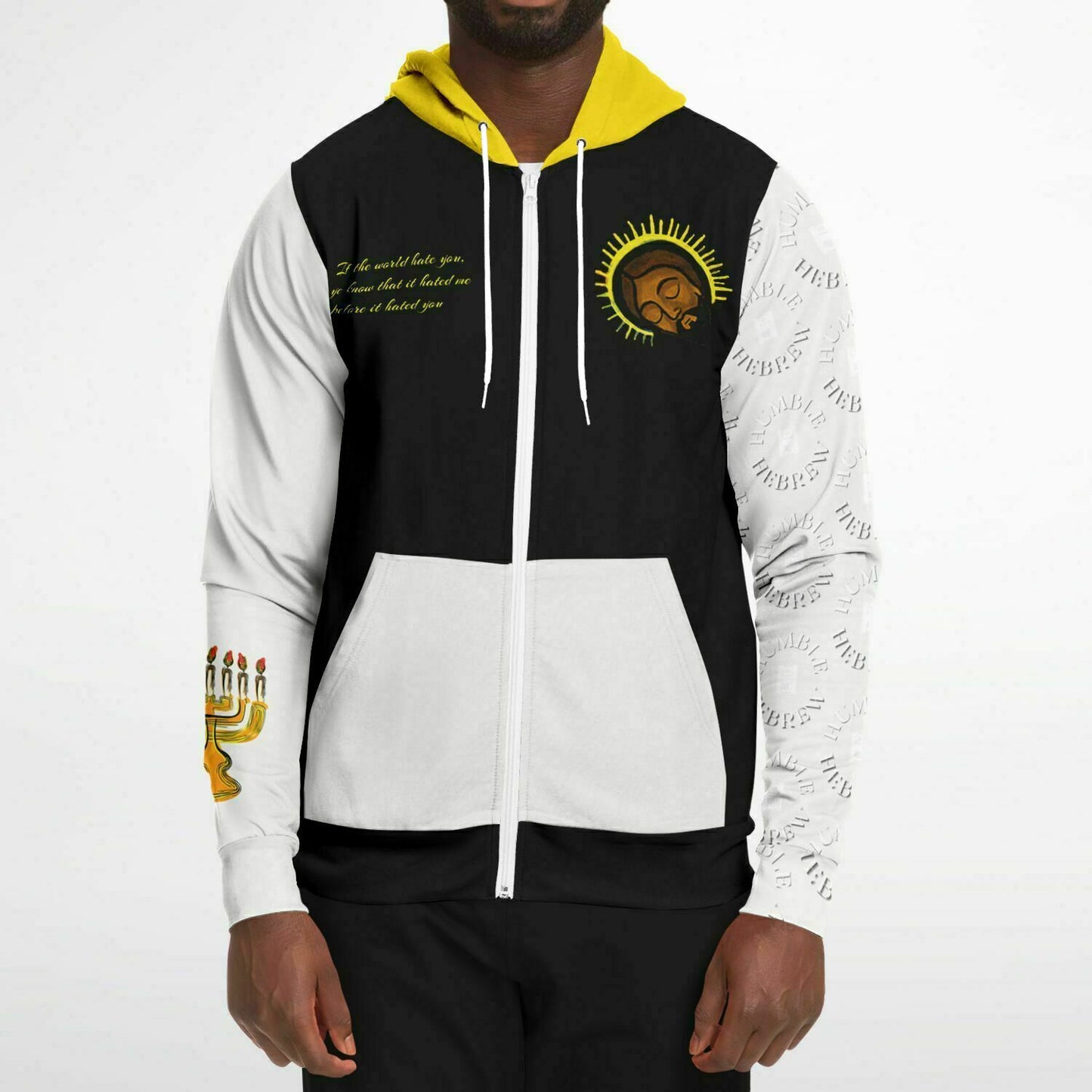 Humble Hebrew Limited Fashion Zip-Up Hoodie Off White