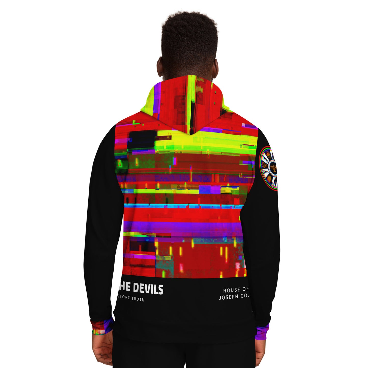 The Devils Distort All Over Black Hoodie With Graphic Art