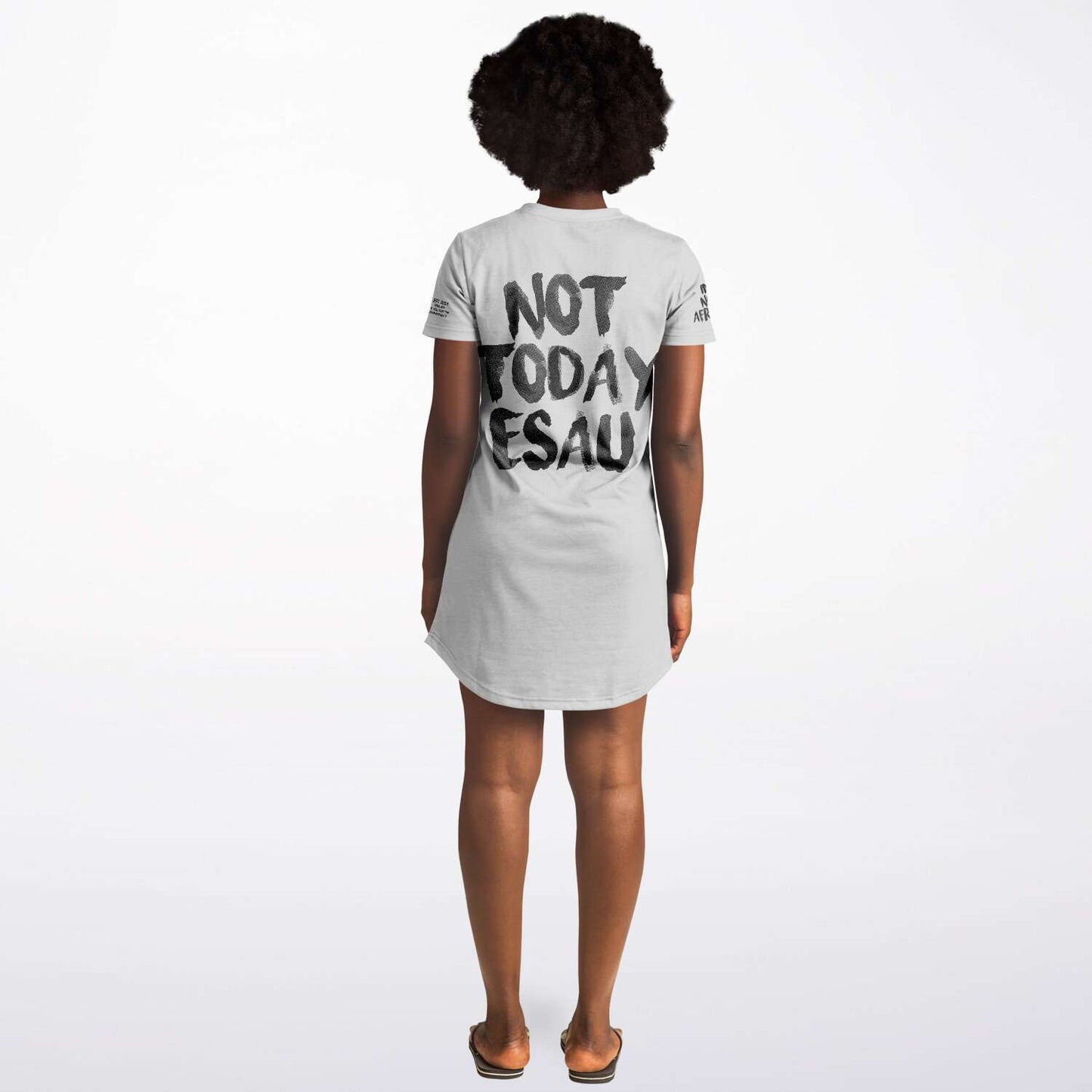 Hebrew Israelite Women's "Not Today Esau" Grey Jersey T-shirt Dress