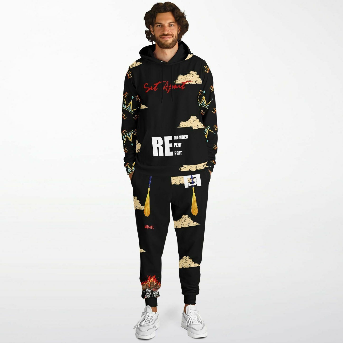 Set Apart Doodle Fashion Hoodie & Jogger Set Black