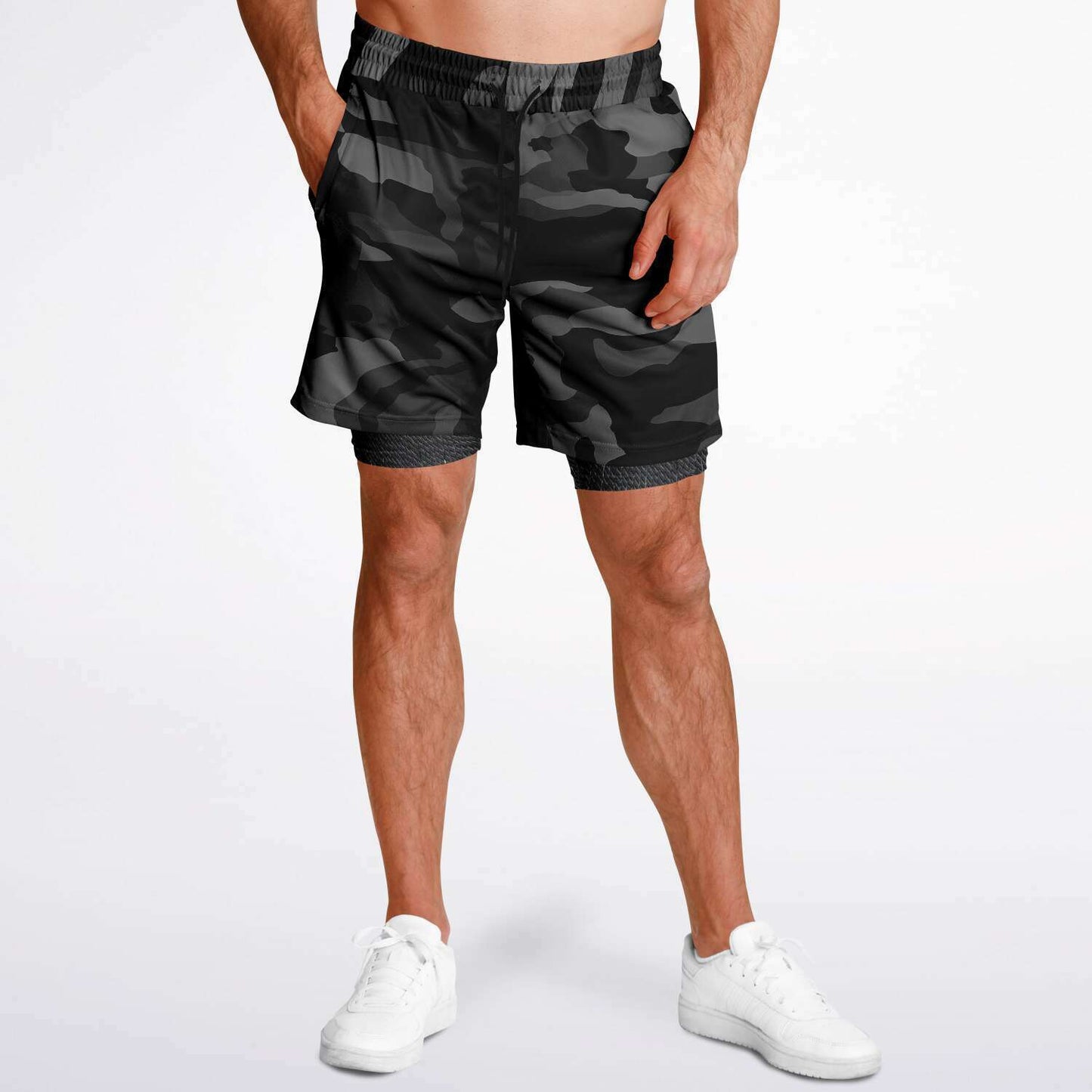 Camo Black w/Digital Fringe Inspired 2-in-1 Shorts