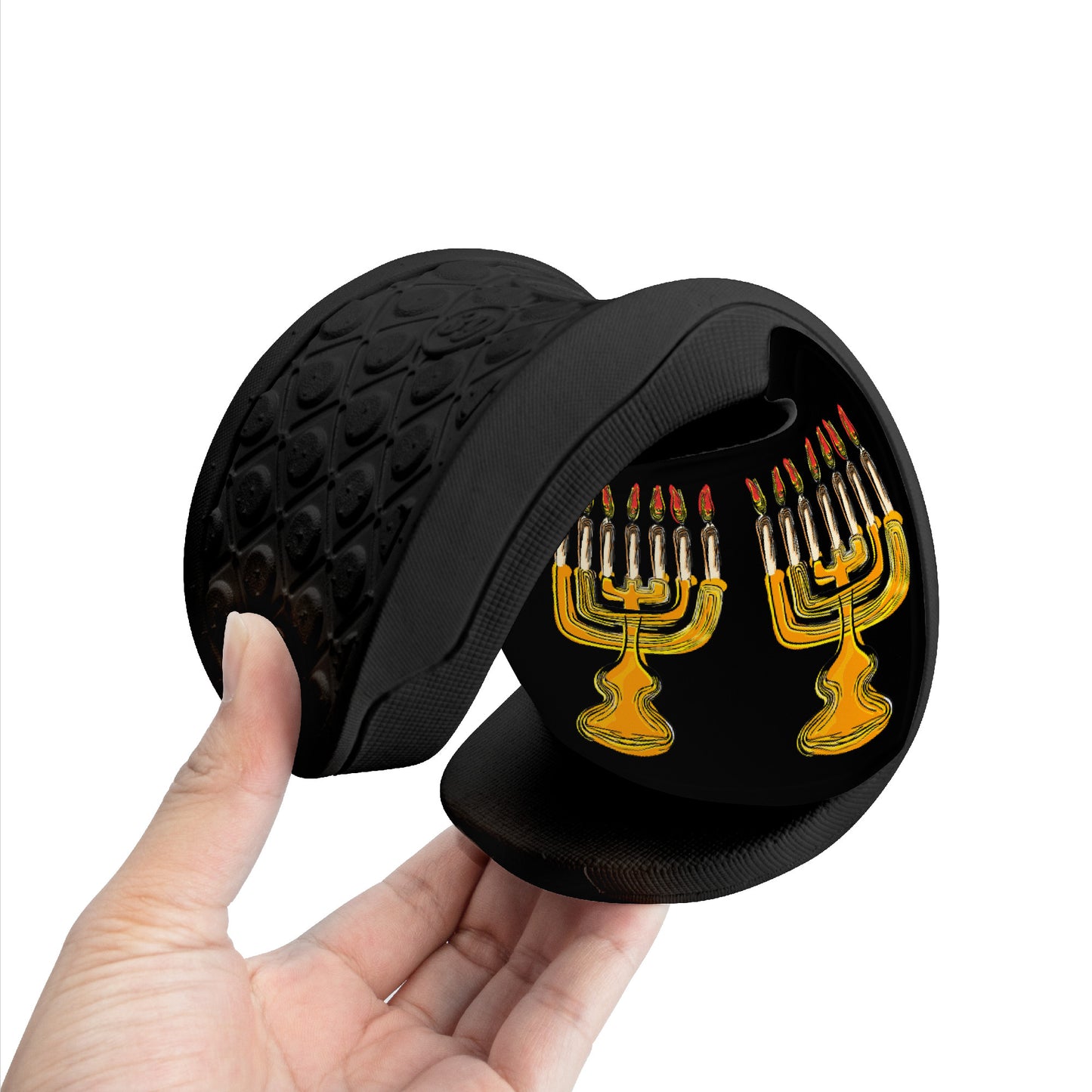 Menorah Slide Sandals - Black