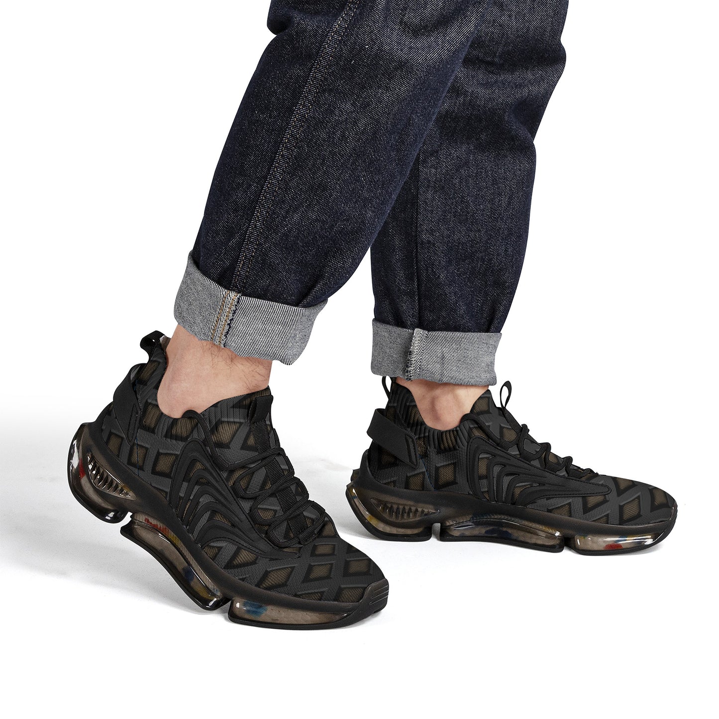 Black Gold React Sneakers - Black