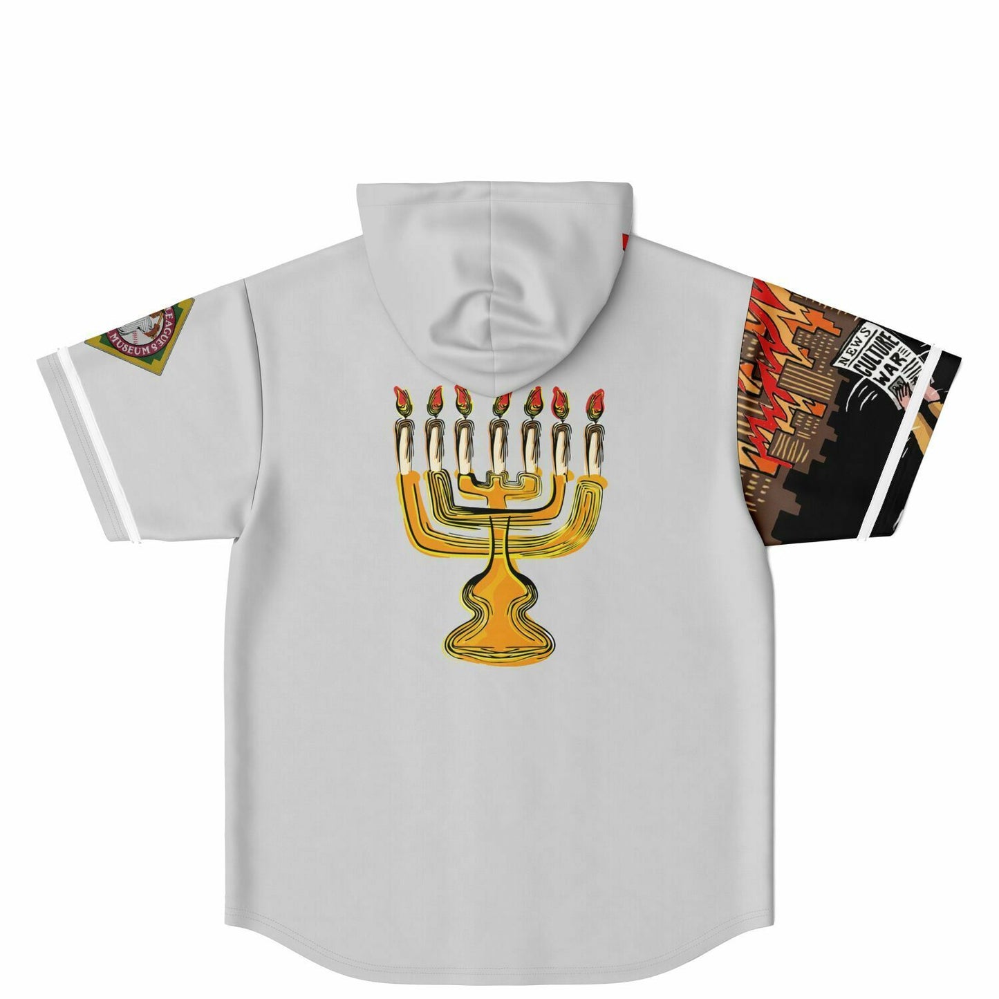 House Of Joseph Co News Flash Hooded Baseball Jersey Grey