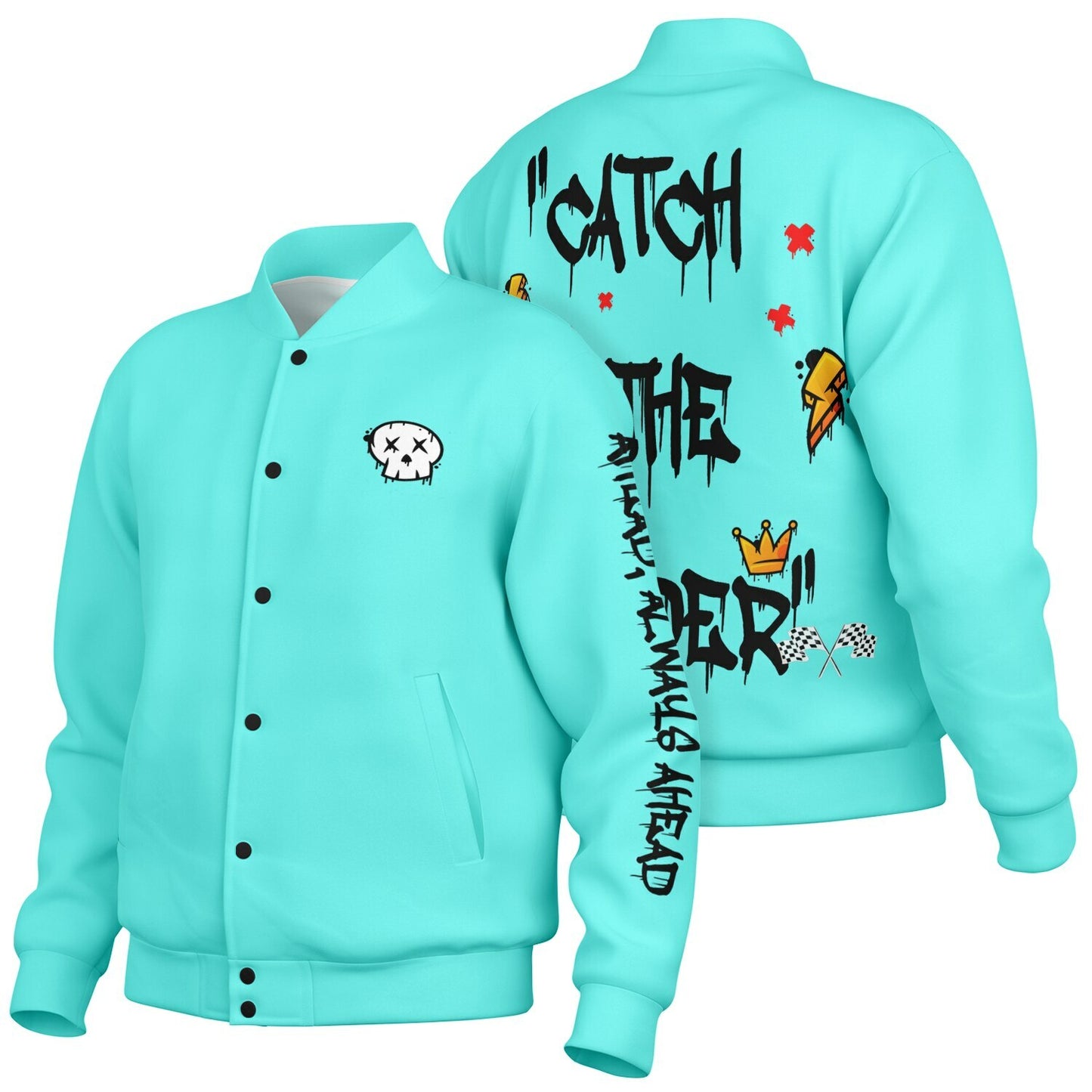 Catch The Leader Teal Baseball Jacket