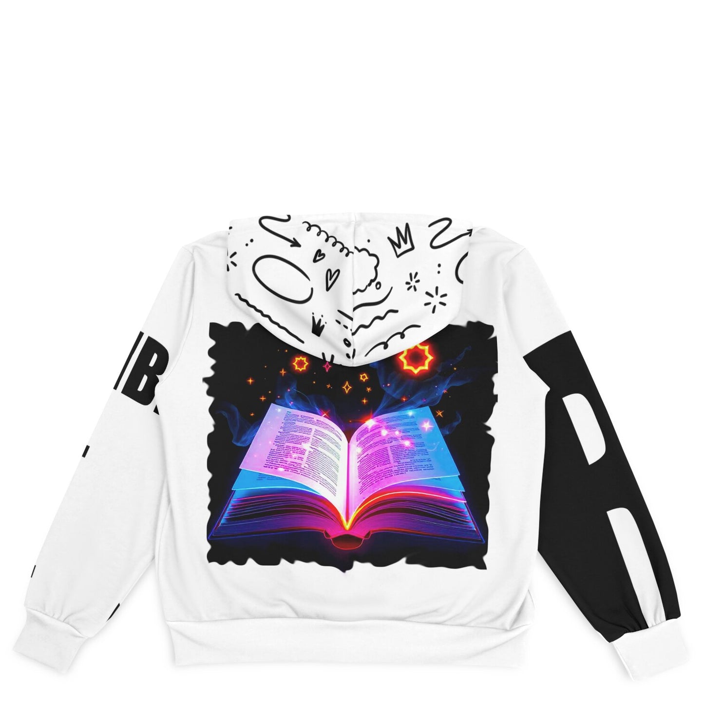 The Word Heavyweight White Hooded Baseball Jacket