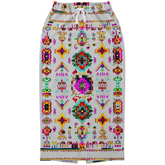 We Are Israel Tribal Fusion Fashion Long Pocket Skirt Grey