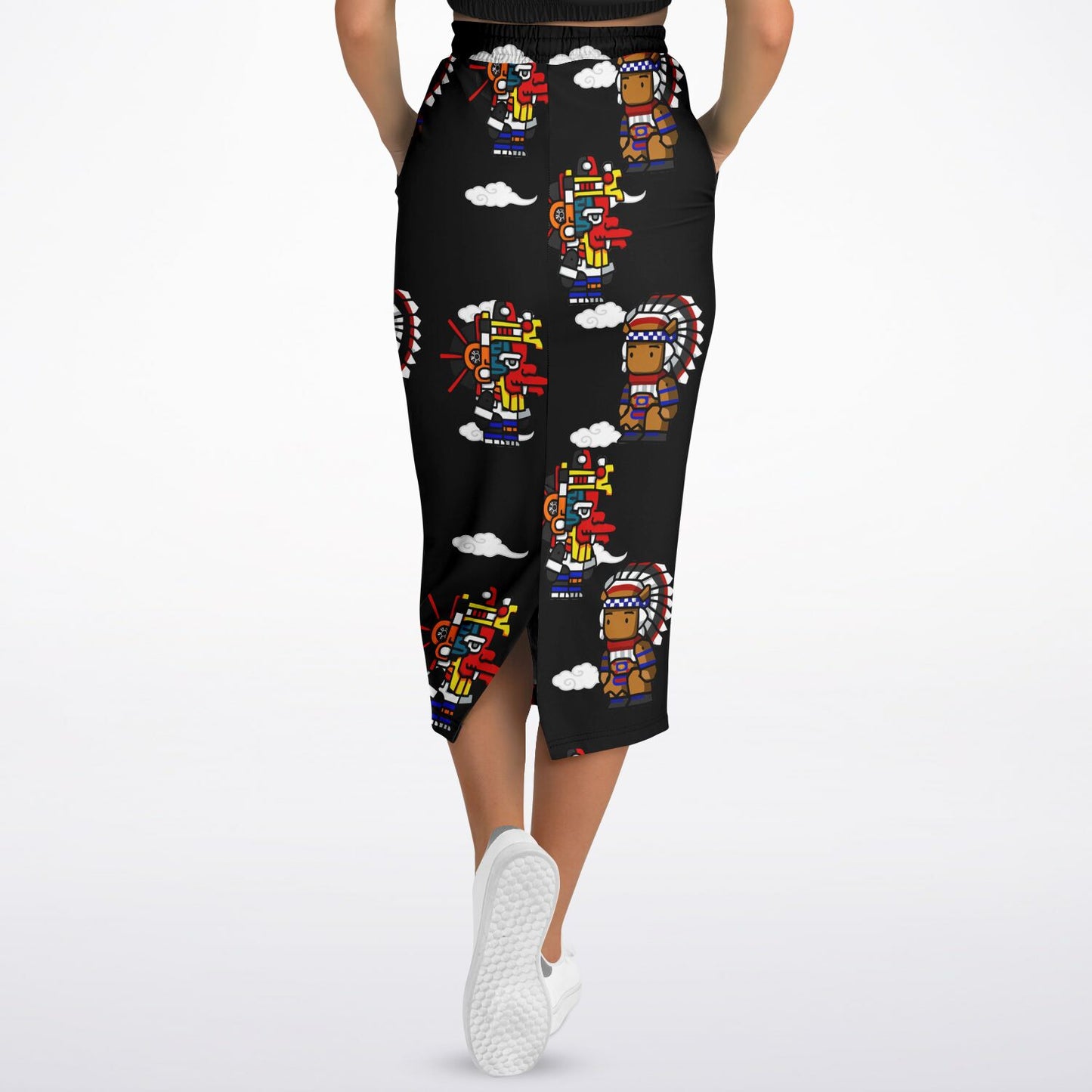 Northern Kingdom 10 Tribesmen Fashion Long Pocket Skirt Black