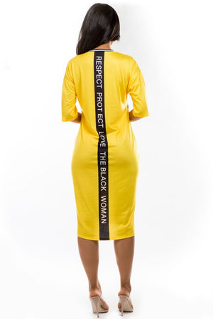 Black Popular Demand Yellow T-SHIRT DRESS