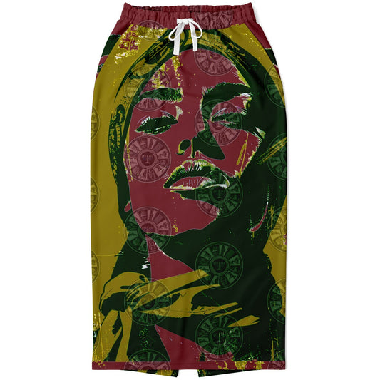 We Are Israel Green Lantern Fashion Long Pocket Skirt Earthy