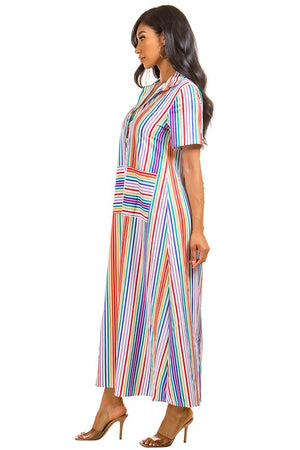 Pastel SHIRT STYLE LONG MAXI DRESS