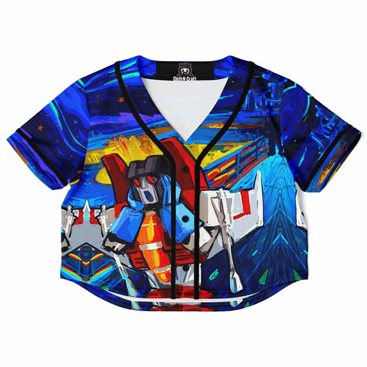 Star Screamer Autobot Super Hero Anime Cropped Baseball Jersey