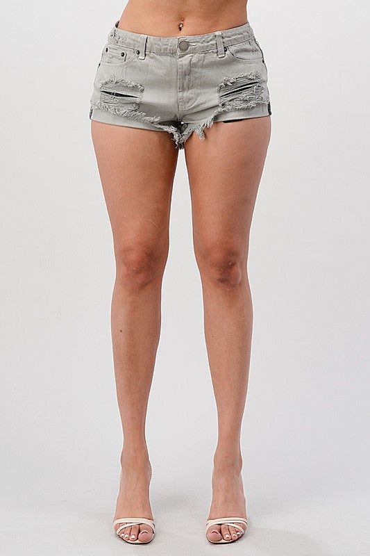 Ash Grey denim short