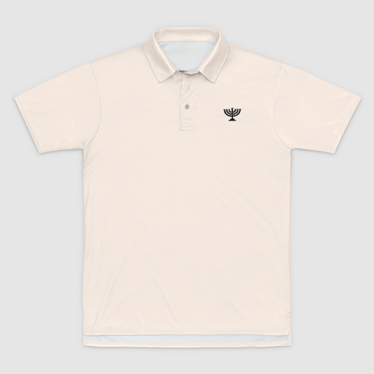 Soft Poloz Digital Stitched Creme Mens Polo Shirt