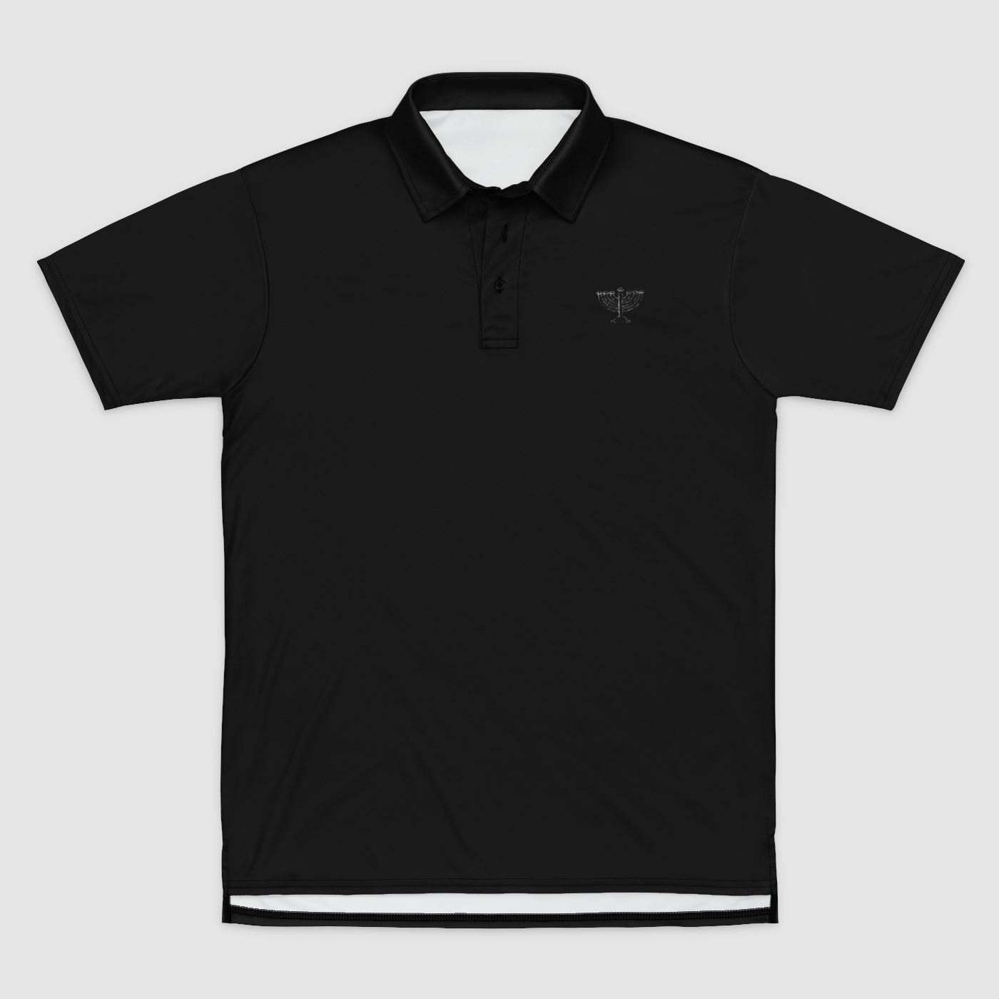 Soft Poloz Digital Stitched Black Mens Polo Shirt