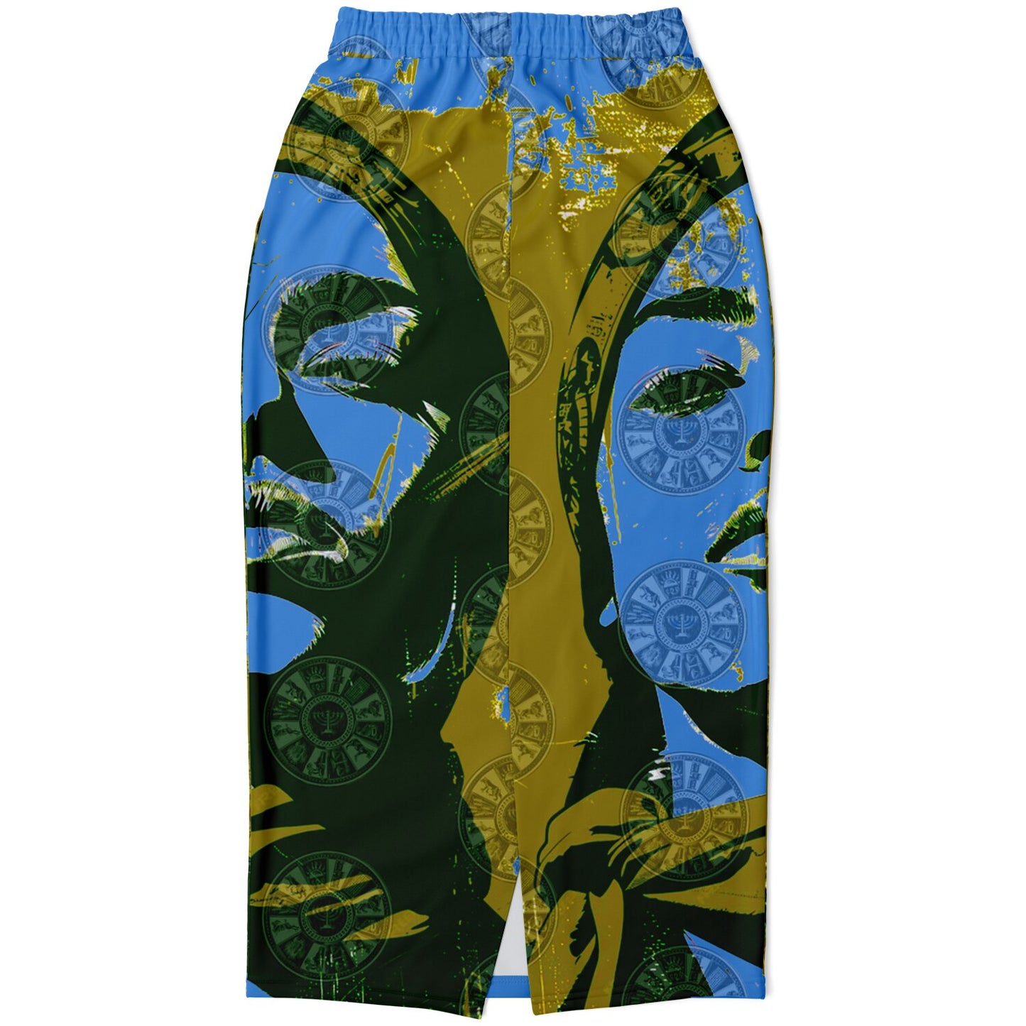 We Are Israel Green Lantern Fashion Long Pocket Skirt Sky Blue