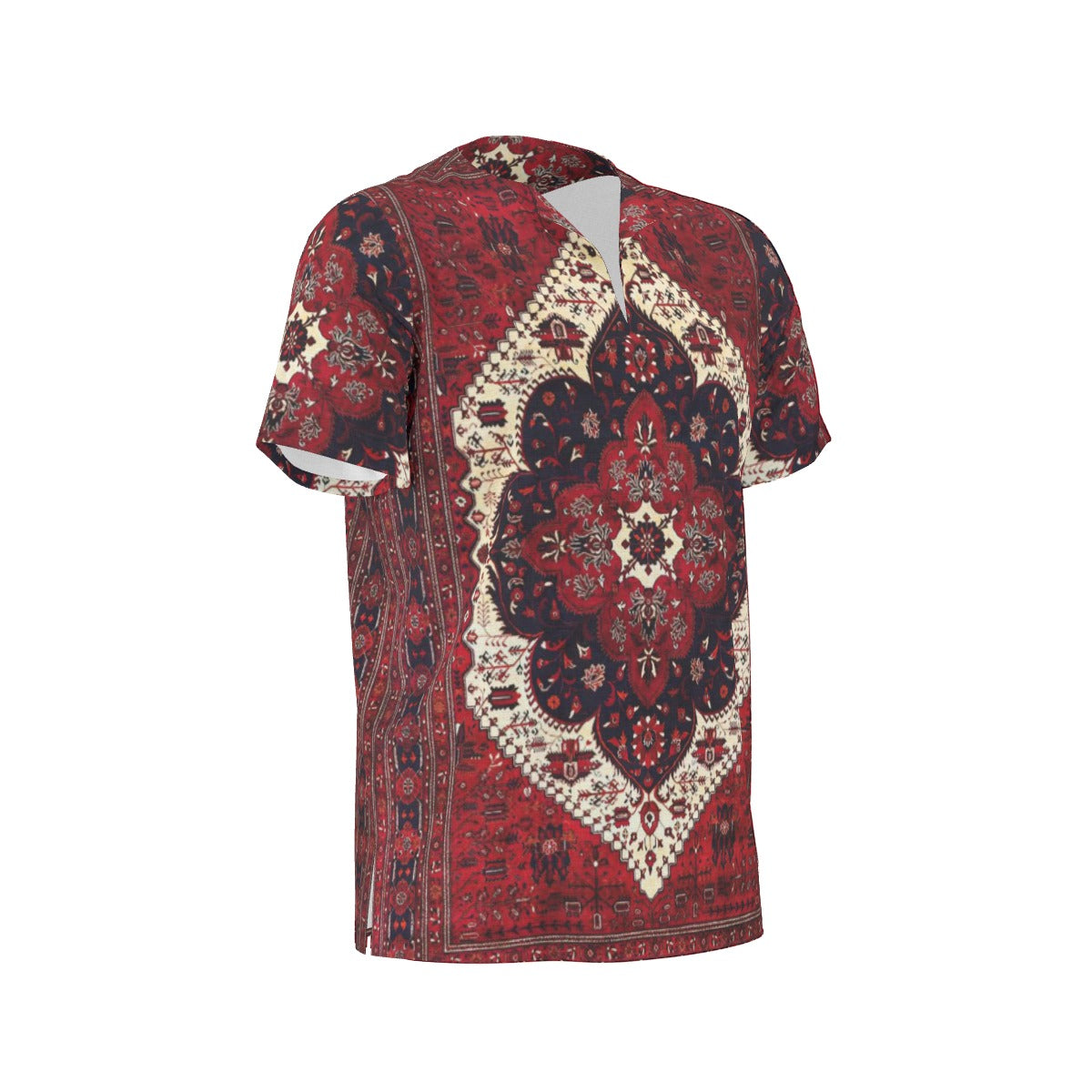 Crimson All-Over Print  Men's African Dashiki Shirt
