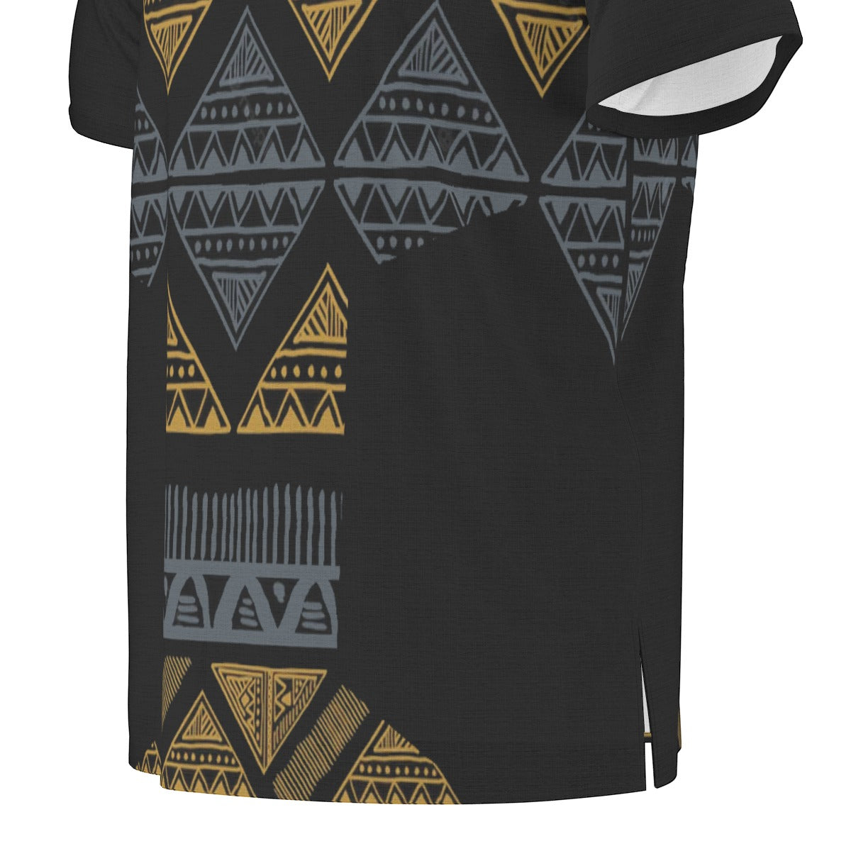 Black All-Over Print  Men's African Dashiki Shirt