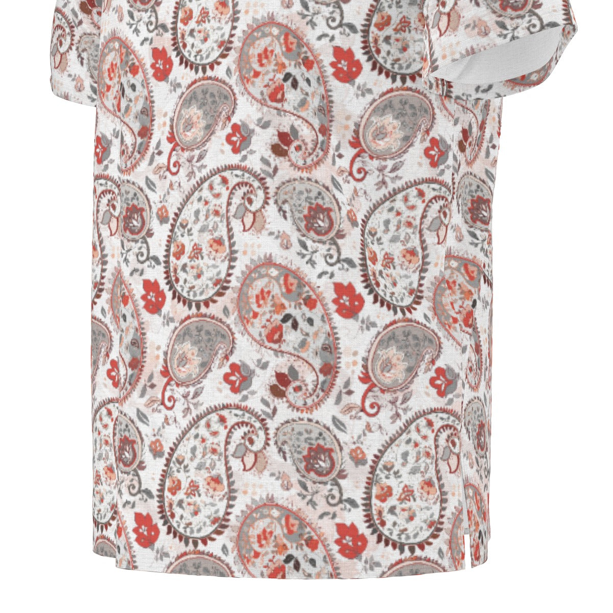 Paisley Red All-Over Print  Men's African Dashiki Shirt
