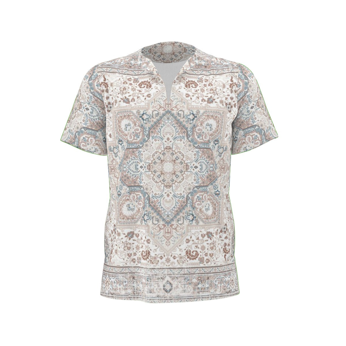 Light Grey Pattern All-Over Print  Men's African Dashiki Shirt