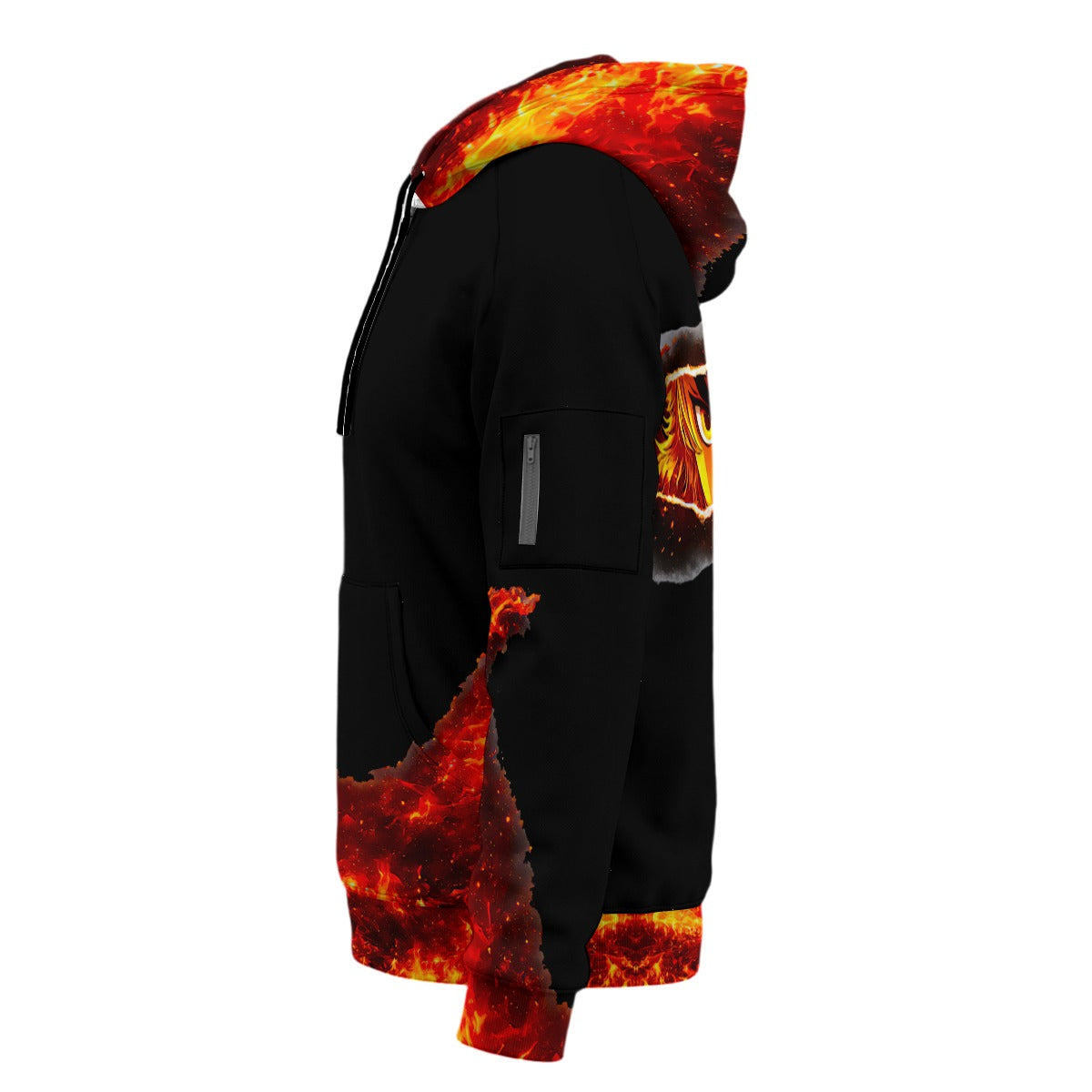 Anime Rengoku All-Over Print Men’s Fleece Half-Zip Hoodie With Arm Pockets