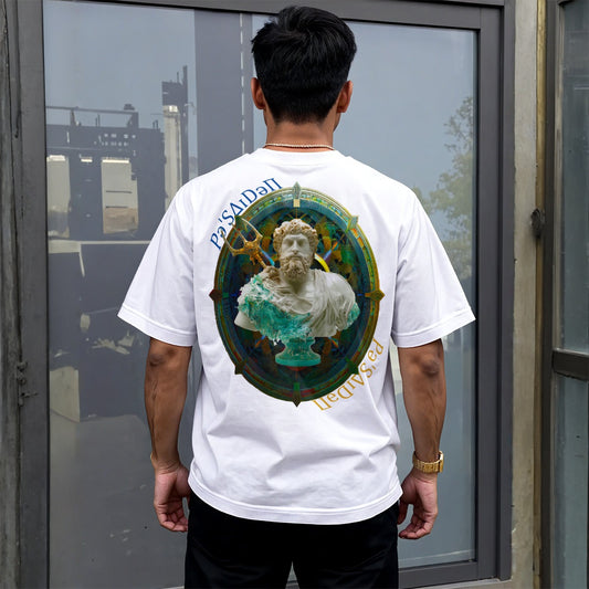 Poseidon Wave God Hoodie | Bold Greek Mythology Bust T‑Shirt | Urban Hype Streetwear
